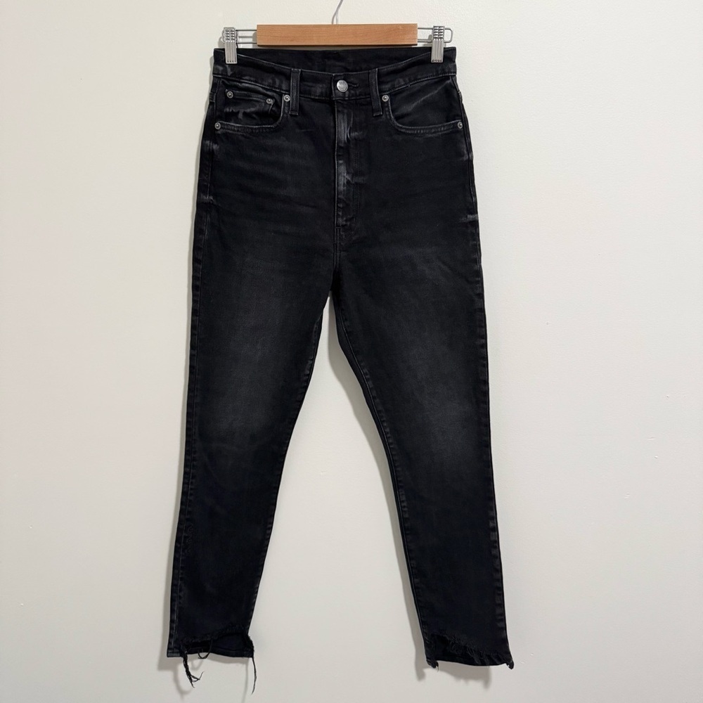 Etica Black Raw Step Hem Jeans